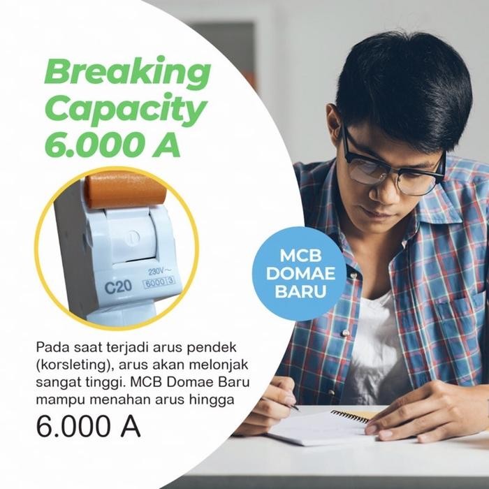 MCB 6A SCHNEIDER HIJAU DOMAE / MCB SNEIDER 6 AMPERE 1 PHASE 100% ORI