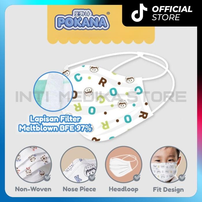 tbdz- Pokana - Masker Anak 3 Ply Headloop Masker Medis Anak 3 Ply Kids