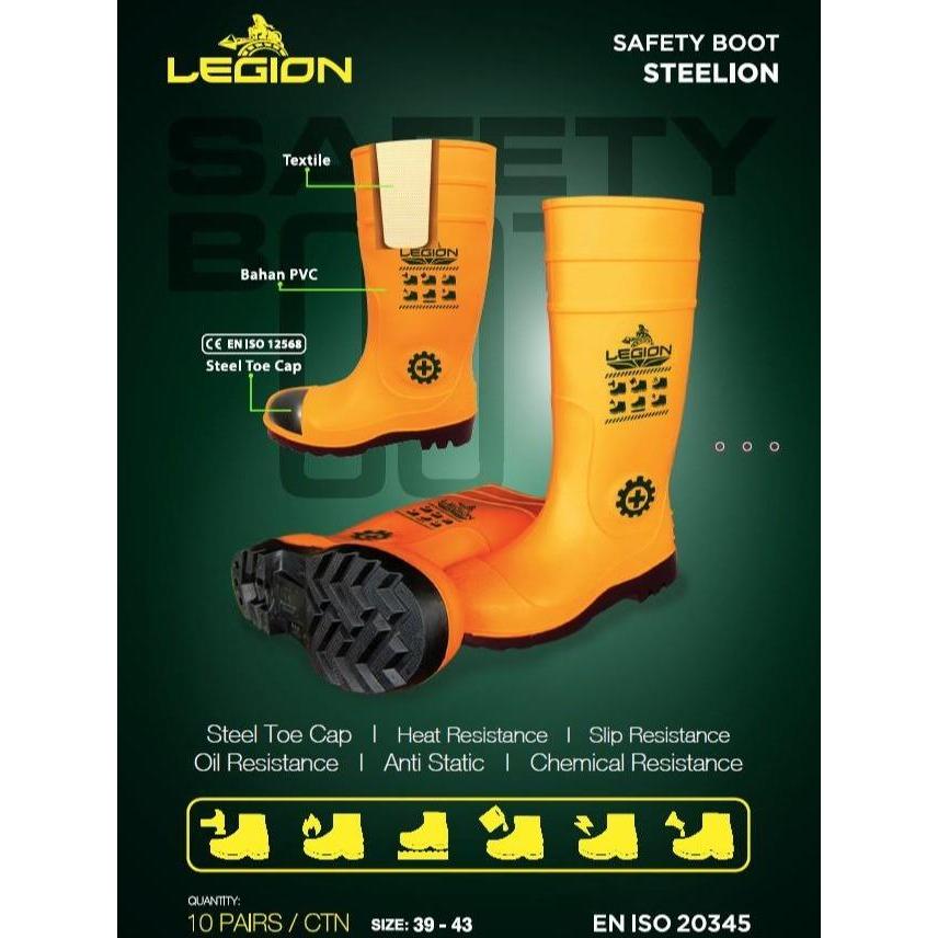 Boot Safety Legion Steelion Steel Toe / Boot Safety Legion Ujung Besi