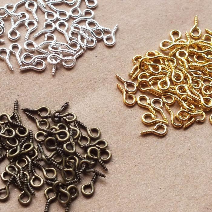 NEW Paku Ulir (5 GRAM) Kait Ulir Mur Skrup Mini Screw Eye Pins Paku Mata Ulir Gantungan Resin