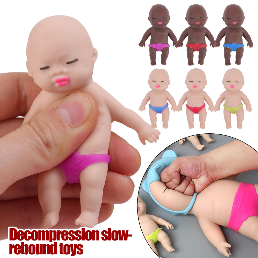 Mini Palm Child Doll Pinch Joy Toy Cute Simulation African Doll Pinch Face Slow Rebound Toy Adult