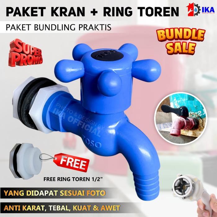 PAKET Kran + Mur Toren / Mur Tandon / Drat Mur Plus Kran Serbaguna / Tambahan Kran / Drat Pipa /