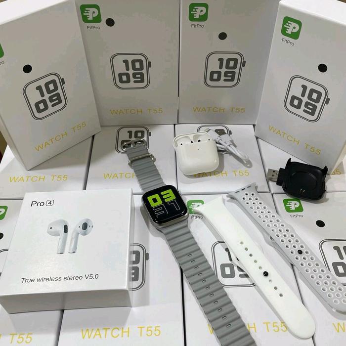SMART WATCH T55 PAKET 3STRAP&TWS PRO4