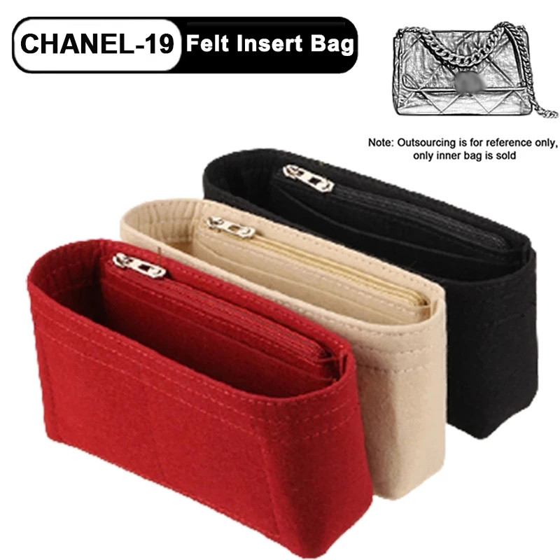 For Chanel19 Flap Handbag Felt Cloth Insert Bag Organizer Makeup Handbag Organizer Travel Inner