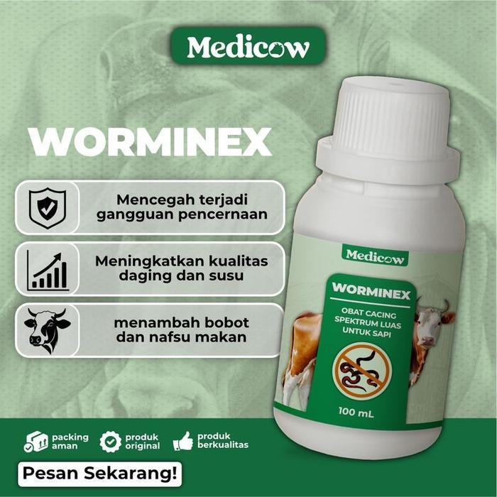 Medicow Worminex Obat Cacing Diare Mencret Kambing Sapi 100Ml Obat Cacingan Sapi Obat Sapi Cacingan