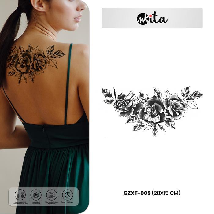 Tato Temporer Premium Semi Permanen Tattoo Fruit Ink Tatto Dada Punggung Wanita Temporary