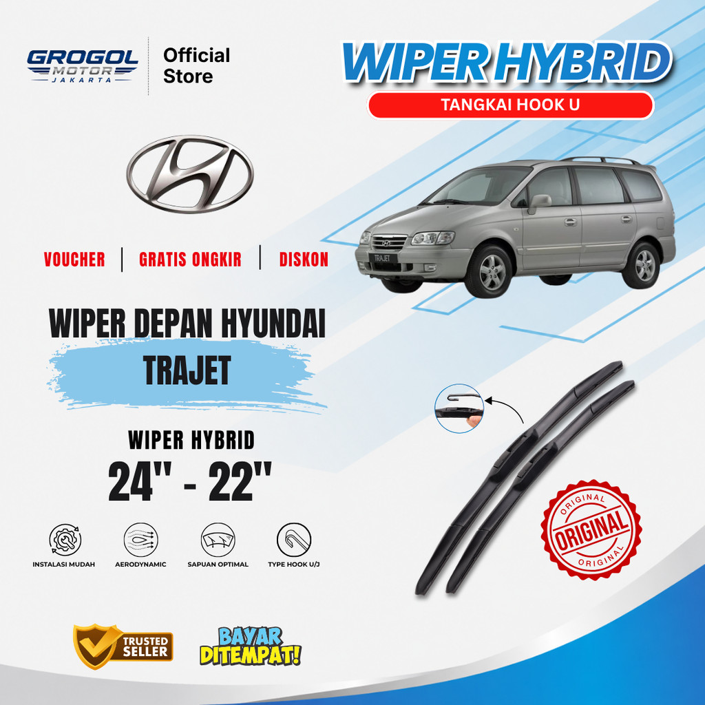 Wiper Hyundai Trajet Hybrid Kaca Depan Mobil