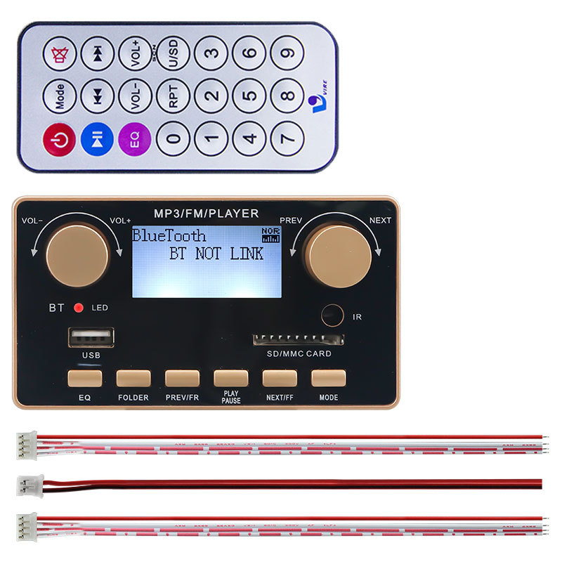 VIRE DC 5V Or 12V LCD Screen Digital Audio Player Module Bluetooth V5.0 Audio DAC Receiver MP3