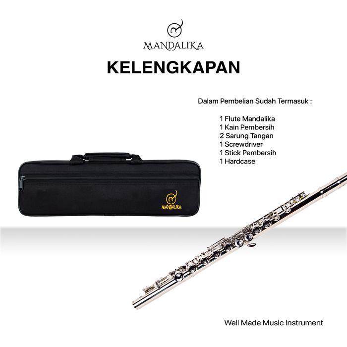 Promo Flute Mandalika Silver Fullset Include Hardcase Terlaris