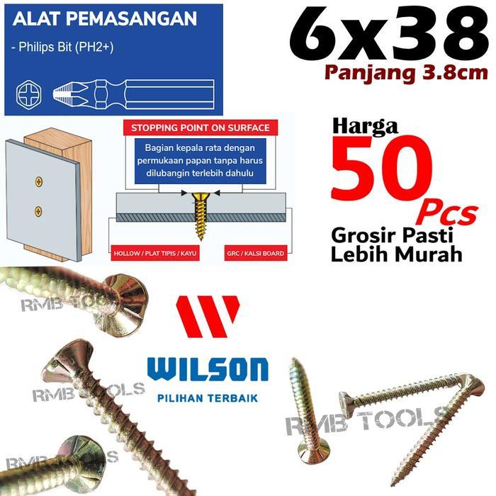 SEKRUP KALSIBOARD 6X38 KUNING SKRUP GRC CALCIBOARD LISPLANG CONWOOD 6