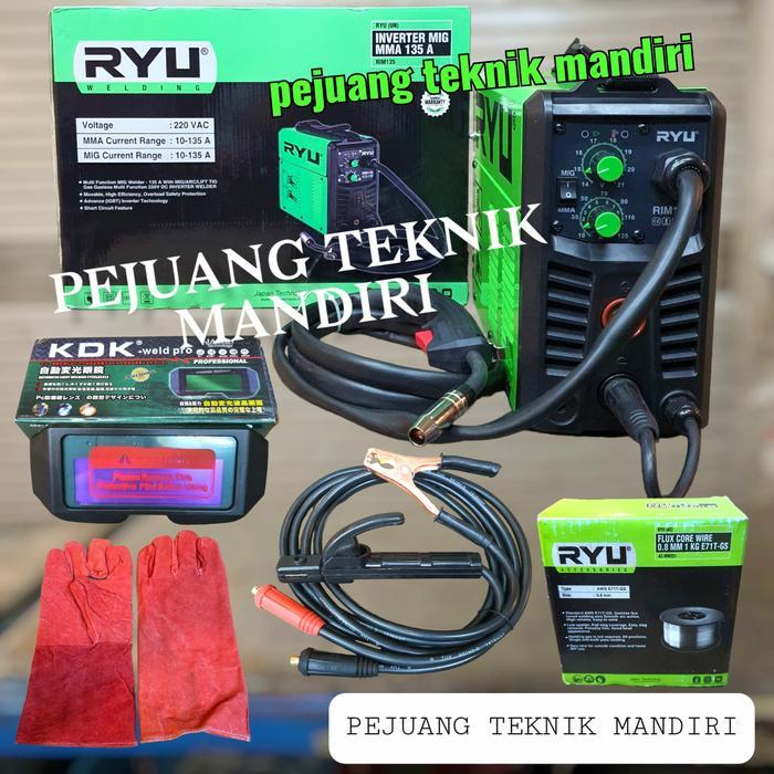 MESIN LAS CO2 RYU MIG MMA 135 A / TRAFO LAS INVERTER RYU MIG RIM 135 - PAKET 1 RYU 135