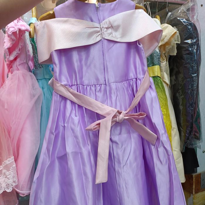 Gaun w Lilac Anak Perempn/ Gaun Fashion Pita Besar Ungu Lilac Anak Perempn