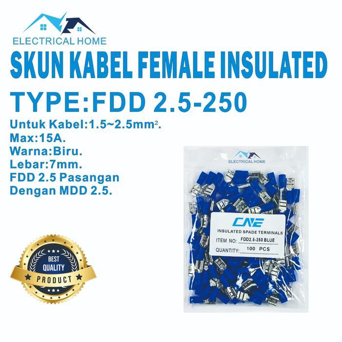 SKUN KABEL INSULATED FEMALE DISCONNECTS FDD 2-250 BIRU.
