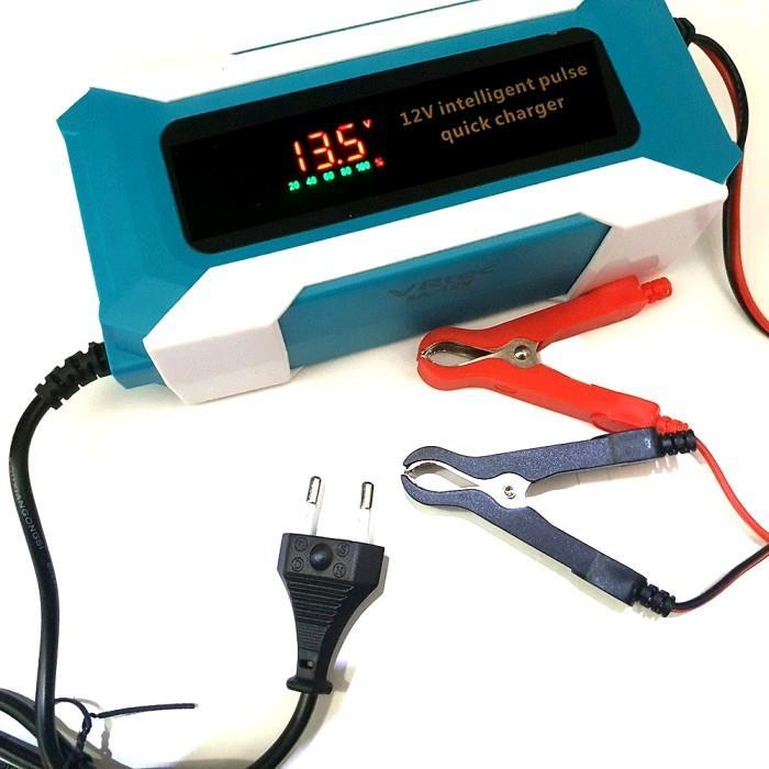 Charger Accu Aki Motor Mobil 12V 5A Digital Intelligent Automatic Pulse Mobil Motor Cas Aki Cas Accu