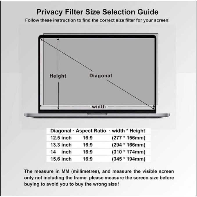 Filter Anti Spy Laptop - Layar Privasi - Anti Radiasi, Anti Blue Light