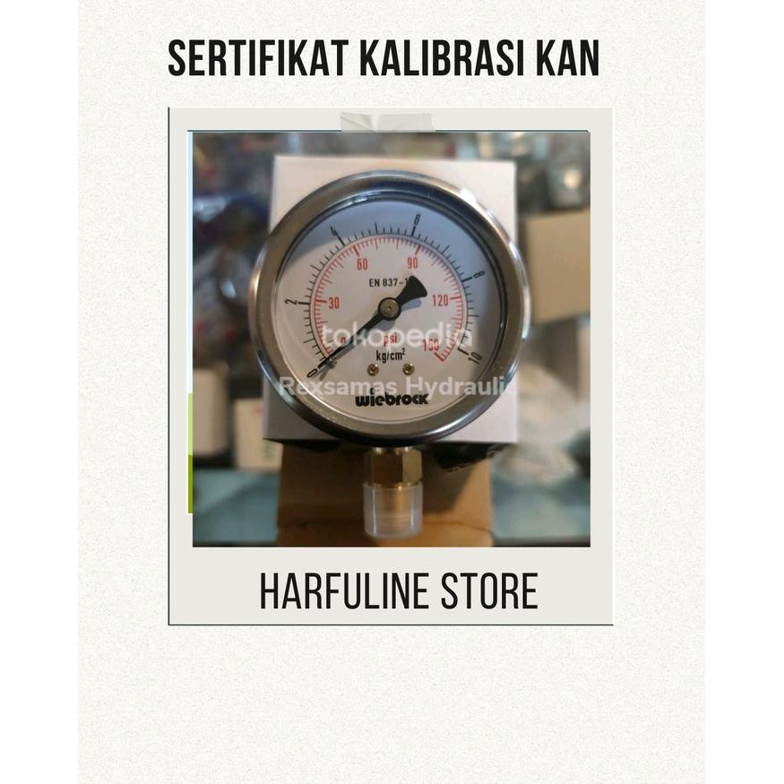 Pressure Gauge 10 Bar Wiebrock Dan Sertifikat Kalibrasi