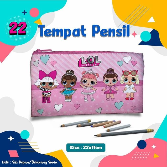 

Tempat pensil/Pouch anak murah_gambar LOL & berbagai karakter lainnya