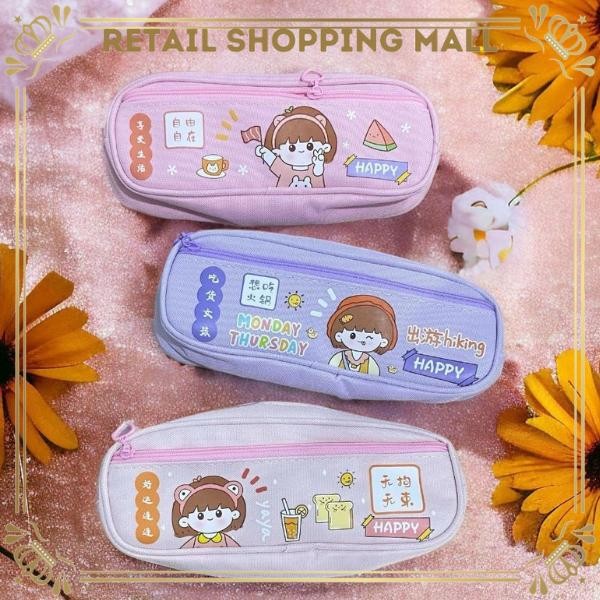 

RSM Tempat Pensil 2 Resleting Kotak Pensil Karakter Kartun Lucu