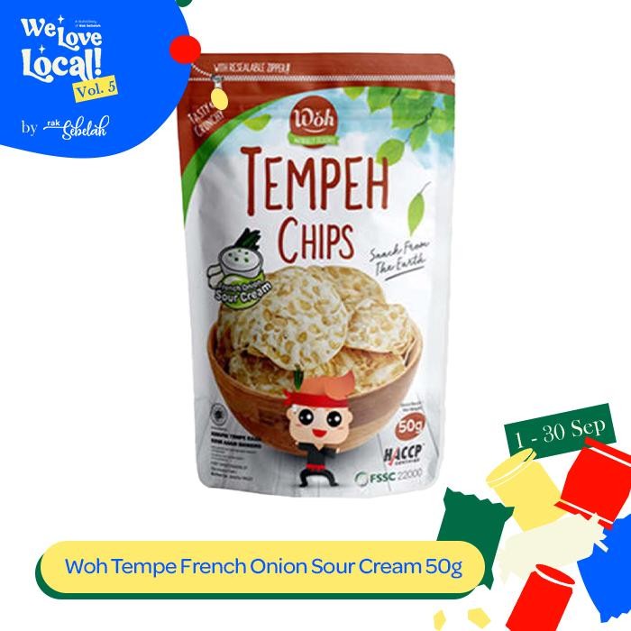 

Woh Tempeh Chips French Onion Sour Cream 50gr - Keirpik Tempe Premium
