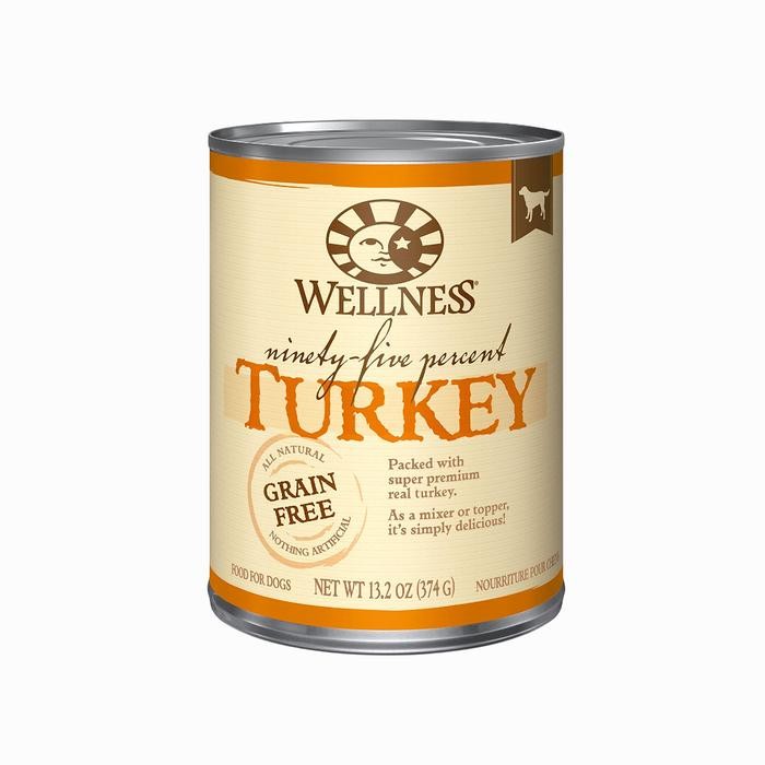 WELLNESS NINETY FIVE PERCENT GRAIN FREE DOG FOOD - TURKEY 13.2OZ