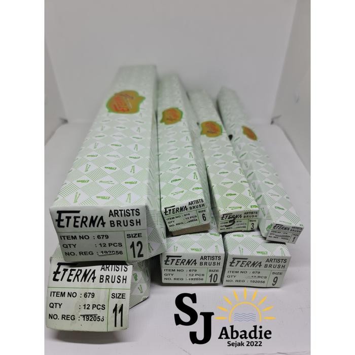 

(12 PC) ETERNA Kuas Gambar Lukis Paint Brush 1 3 4 5 6 7 9 10 11 12 SJ ABADIE