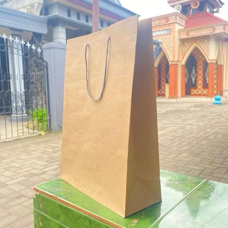 

Paper bag polos coklat ukuran 25x10x35 (paket 12pcs)|Tas Kertas |Tas Kado |Tas Souvenir |Paperbag custom