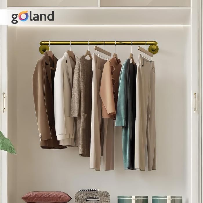 Goland Gantungan Baju Tembok Gantungan Baju Besi Multifungsi Gold