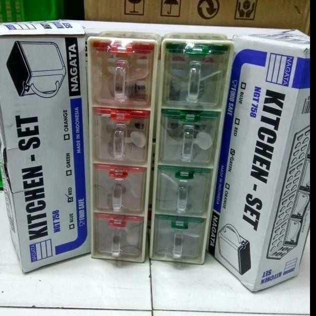 NAGATA TEMPAT BUMBU SUSUN 4 KITCHEN SET PLASTIK 758
