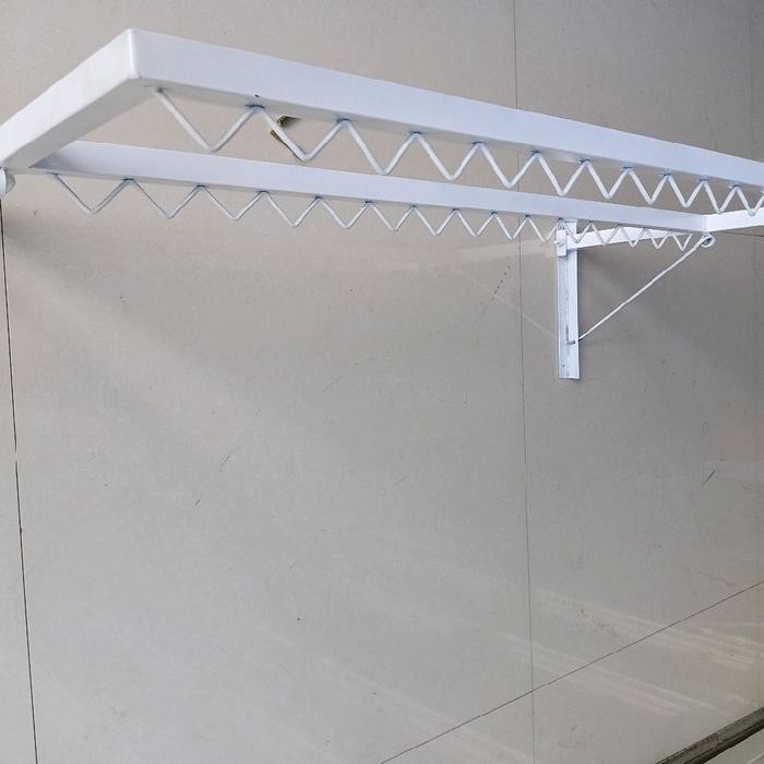 Jemuran Baju Lipat Tempel dinding - Rak Jemuran Pakaian Basah - Rak Tembok - jemuran Laundry Besi