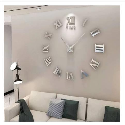 Hiasan dinding jam dinding Jumbo taffware Jam diy Jam dinding unik 150CM Hitam Gold Jam dinding