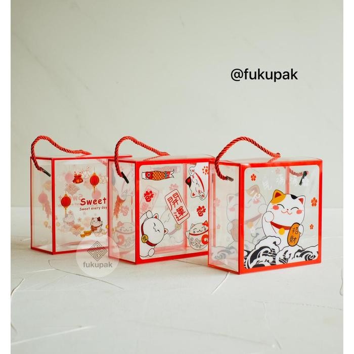 

(20pcs) Box Mika CNY Sincia kotak transparan mika kue imlek snack nastar taiwan