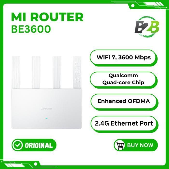 Xiaomi Router BE3600 Gigabit 2.4G WiFi 7 Mesh System 3600 Mbps Quadcore Qualcomm 4K QAM MLO Dual