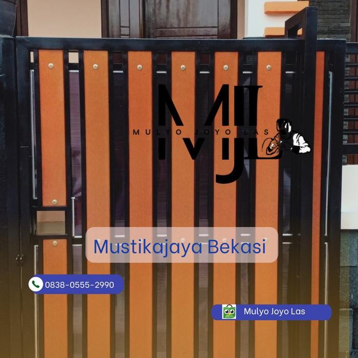 pagar hollow galvanis kombinasi papan grc