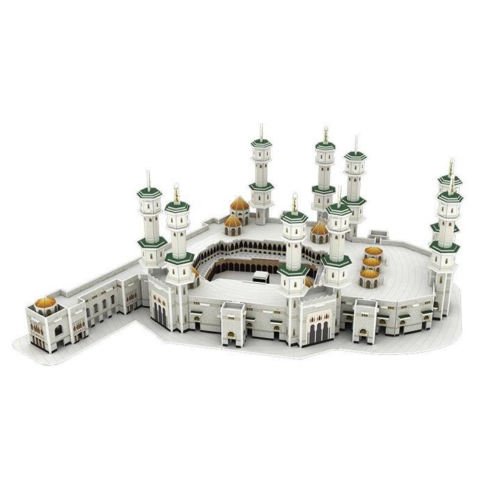 Model Arsitektur Masjidil Haram Mekah Set Hadiah Pengurangan Tinggi Set Puzzle Jigsaw 3D/Masjidil