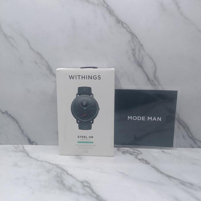 Withings Steel HR Hybrid Smartwatch HR Black Jam Tangan Pintar Hybrid Pria, Smartwatch Pemantau