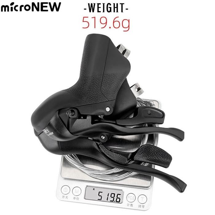 Ready (sepasang) Brifter MicroNew 2 x 7 8 9 10 11 speed shifter rem roadbike not sensah ltwoo
