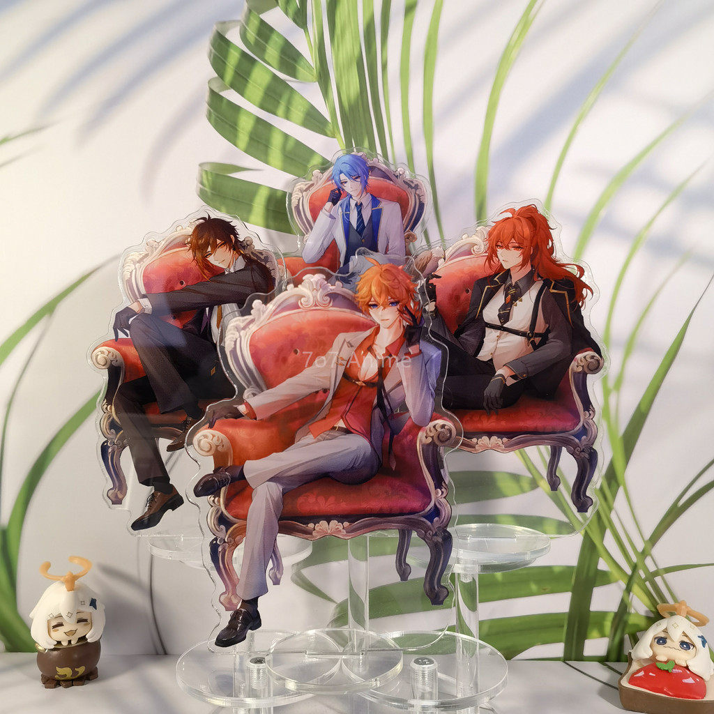 Game Anime Figure Genshin Impact Cosplay Kamisato Ayato Tartaglia Zhongli Diluc Acrylic Stand Model 
