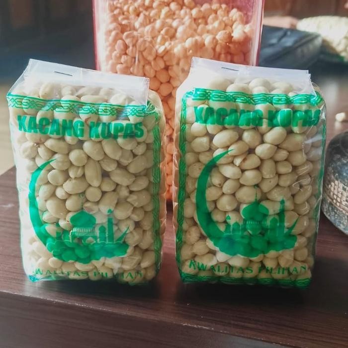 

kacang kupas 3 bungkus kemasan 250 gram siap goreng renyah gurih