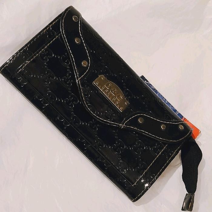 dompet sehari hari simple . Dompet Lipat Tiga Kulit Wanita Hitam