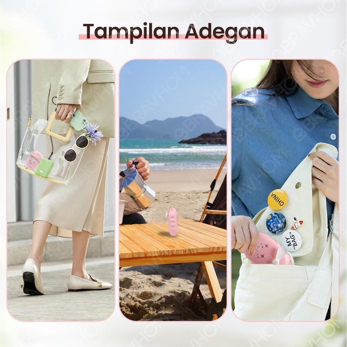 ORI (COD)Bravhom kipas Angin mini portable Nano Spray Aromaterapi kipas Kecil Cas Genggam Bisa Di