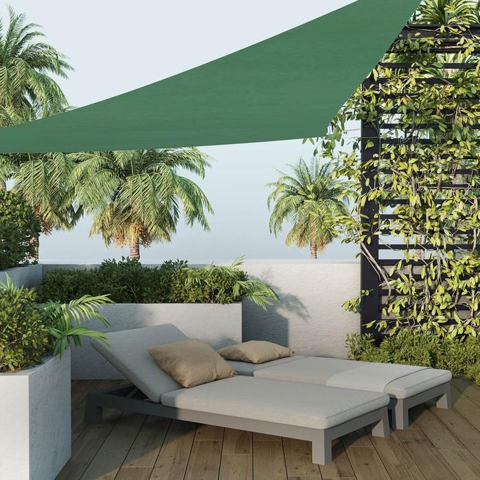 Azko Soleil 5 Mtr Kanopi Taman Triangle - Hijau Tua Canopy Atap Teras Dekorasi Taman Garden