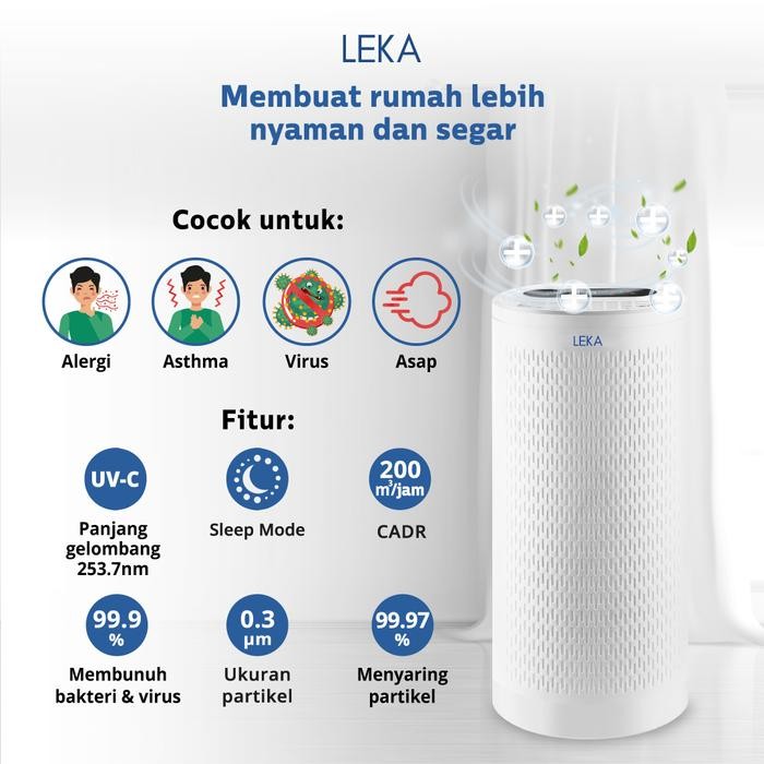 LEKA - AP8000 Super Air Purifier - HEPA13 UV-C Ion Negatif
