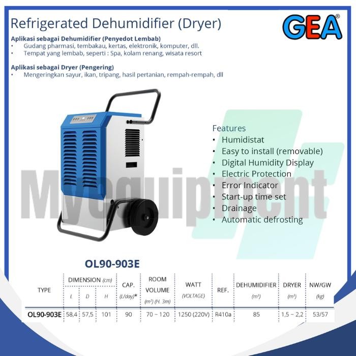 REFRIGERATED DEHUMIDIFIER DRYER GEA OL90-903E