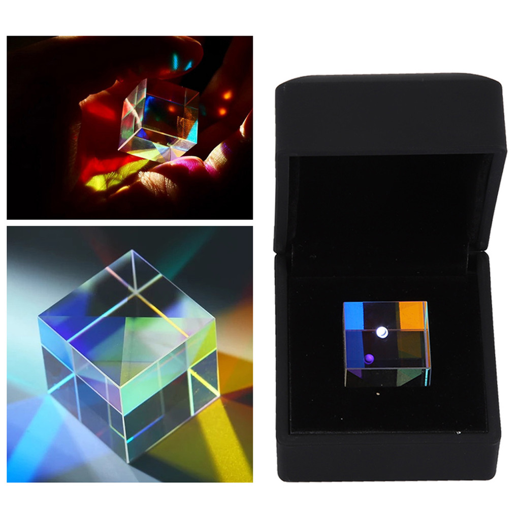 TERLARIS Cube Optical Glass Prism Prism 23*23*23mm SiX Sided Bright Light Combine Cube Prism Stained