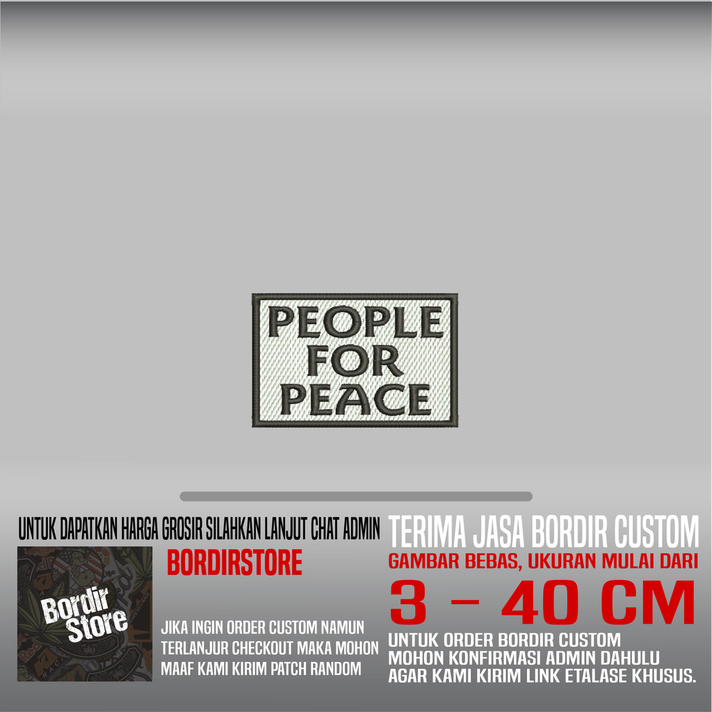 PEOPLE FOR PEACE BS-497 PATCH BORDIR LOGO/EMBLEM