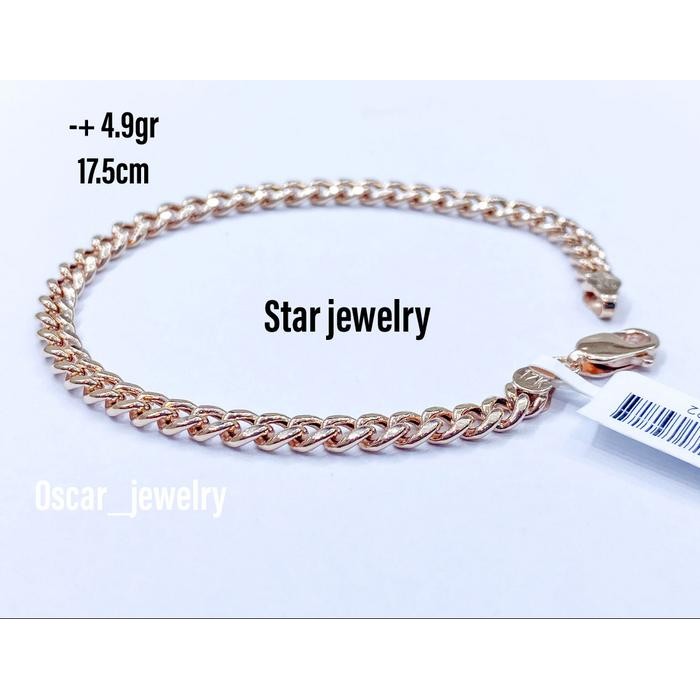 Gelang emas Rose gold 2bell 750 best seller
