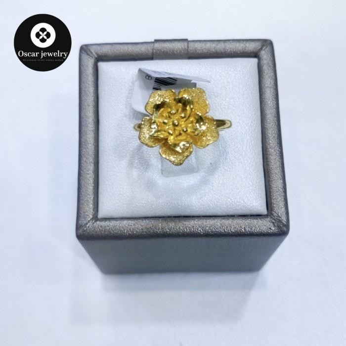 Cincin emas kuning Bunga 99% 24 karat UBS best seller
