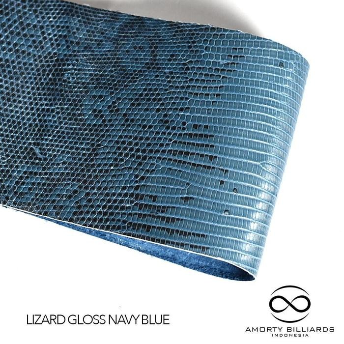 Genuine Lizard Leather Gloss Navy Blue / Grip / Wrap Stick Billiard