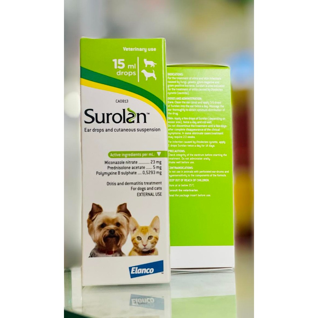 Surolan Obat Tetes Telinga Hewan 15Ml
