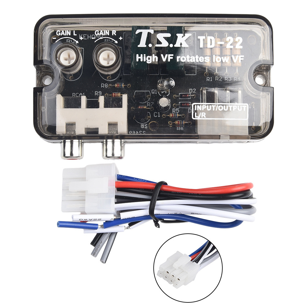 Auto Car Audio Converter RCA Stereo High To Low 12V Adjustable Frequency Line Speaker Level Converte